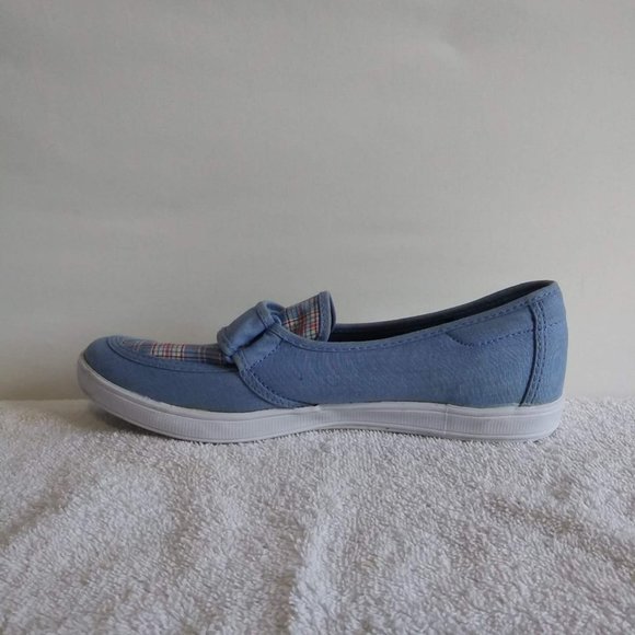 Grasshopper Light Blue Denim Plaid Boat Shoe - Picture 3 of 11